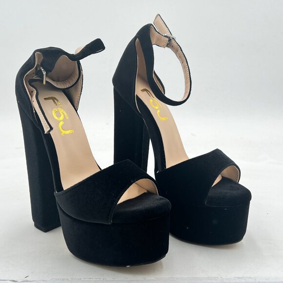 FSJ Women Sexy Ankle Strap Platform Sandal Chunky High Heel Open Toe Summer Shoe - Picture 4 of 8